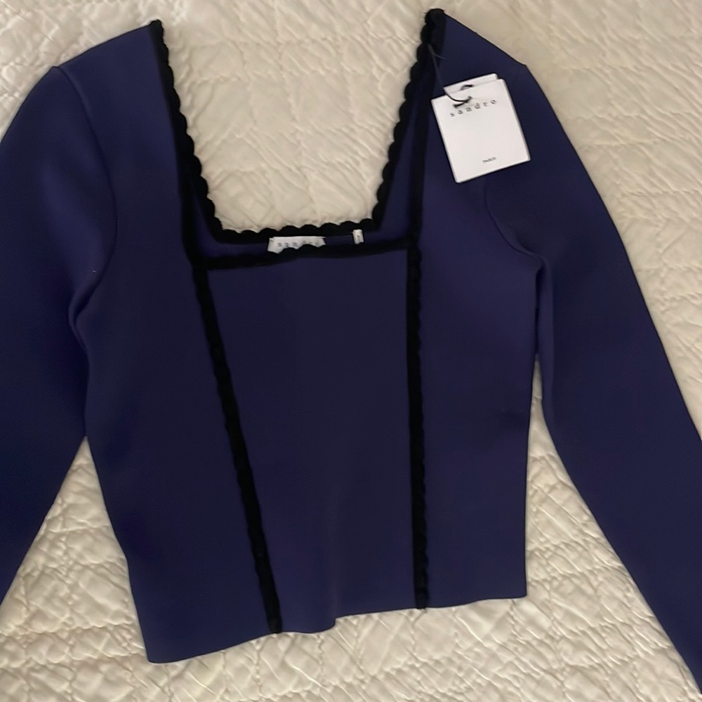 NWT Sandro Paris size Small navy top